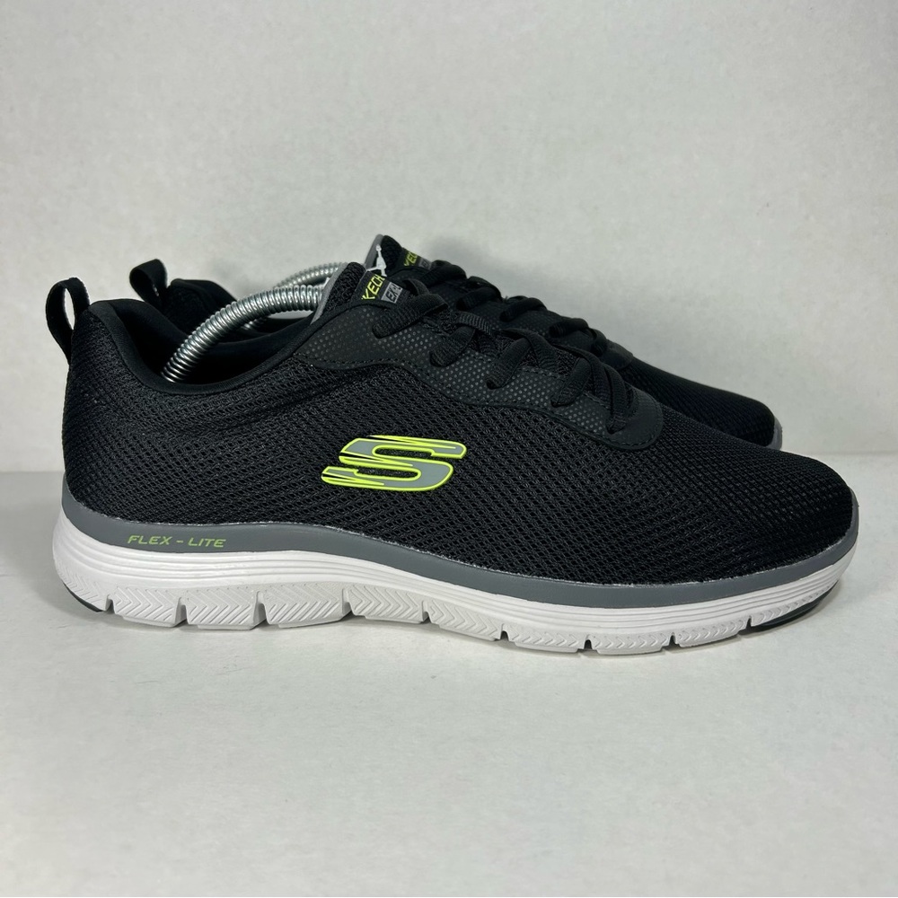 Skechers Flex Lite Memory Foam Running Sneaker Shoes Black 16829; Men’s Size 9.5